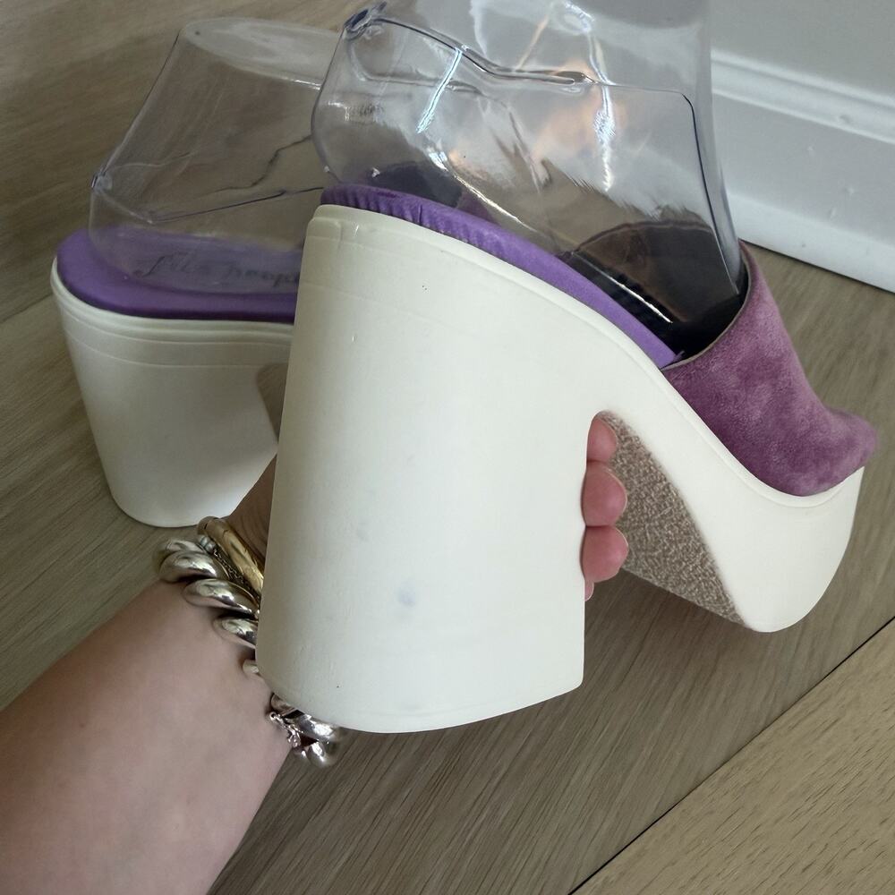 Free People Suede Zoe Platform Orchid Pavillion Women’s Size 39 Made In Italy - Picture 9 of 16